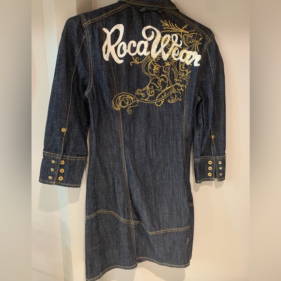 Denim shirt dress size medium Like small - Picture 2 of 2